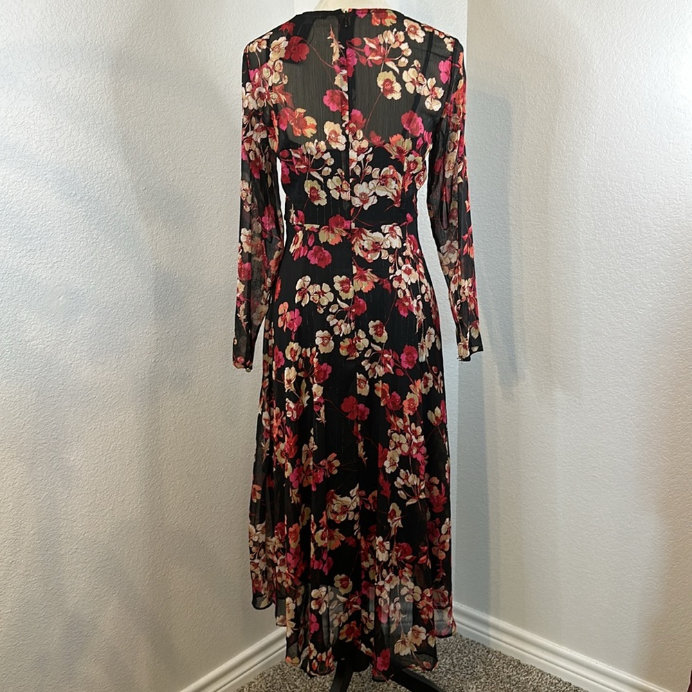Tommy Hilfiger Paper Poppy Printed Chiffon A-Line Dress Size 2 & 4 NWT - Picture 6 of 13